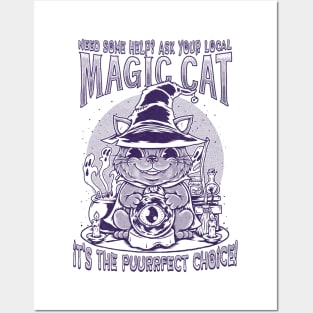 MAGIC CAT - lines Posters and Art